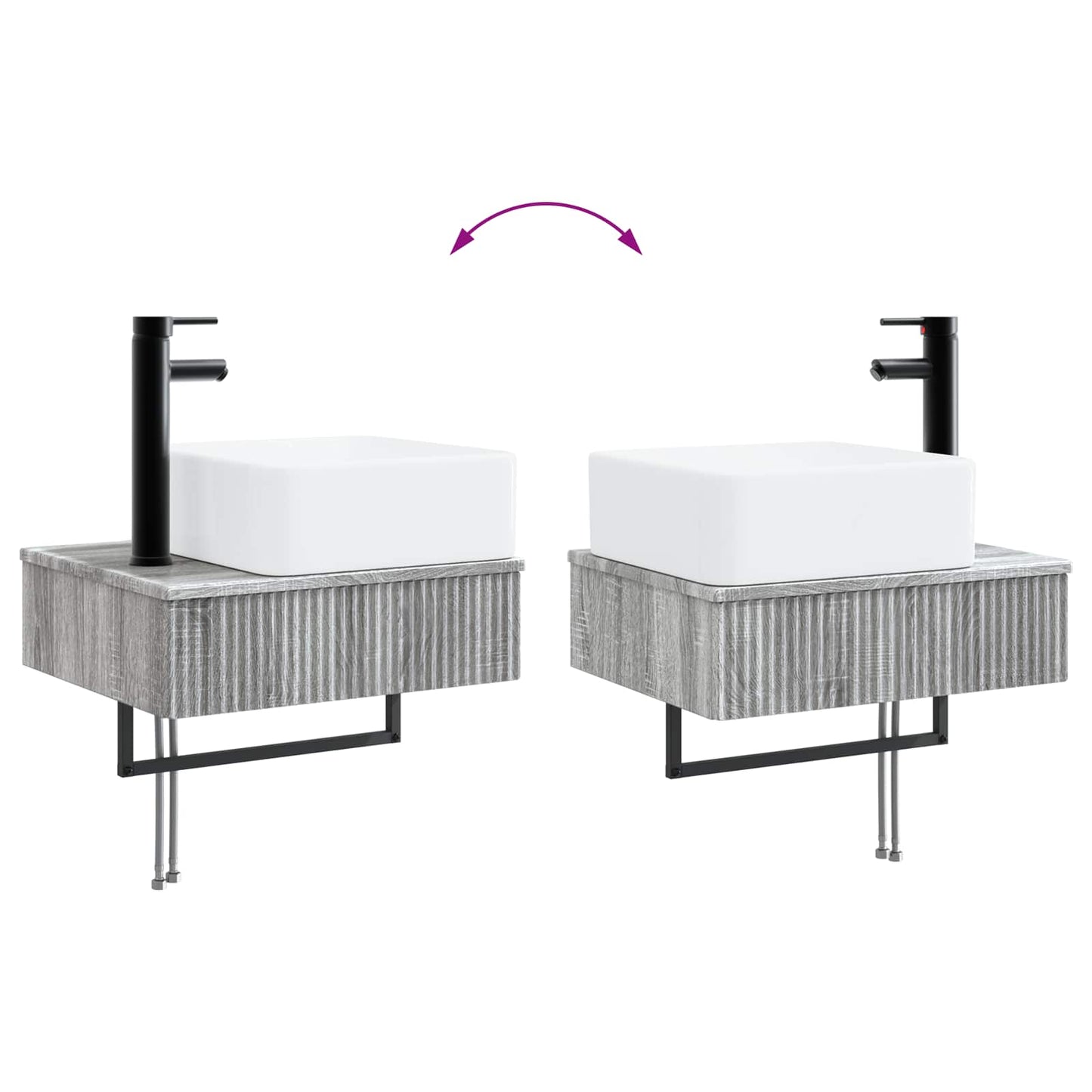 Bathroom Furniture Set 3 pcs Grey Sonoma Engineered Wood