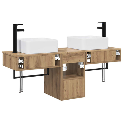 Bathroom Furniture Set 3 pcs Artisan Oak Engineered Wood