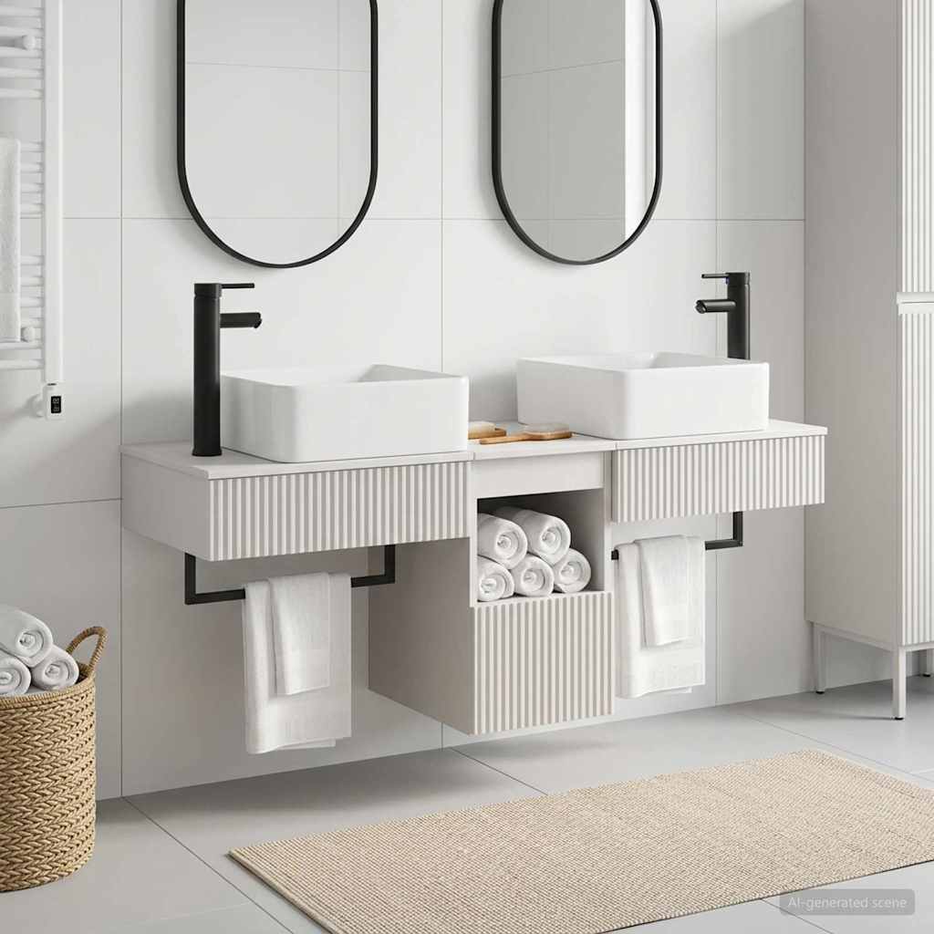 Bathroom Cabinet Set 3 pcs White 53 x 35 x 39 cm