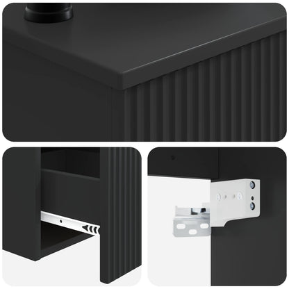 Bathroom Cabinet Set 3 pcs Black 53 x 35 x 39 cm