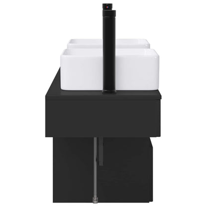 Bathroom Cabinet Set 3 pcs Black 53 x 35 x 39 cm