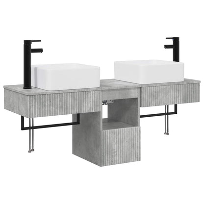 Bathroom Cabinet Set 3 pcs Concrete Grey 53 x 35 x 39 cm