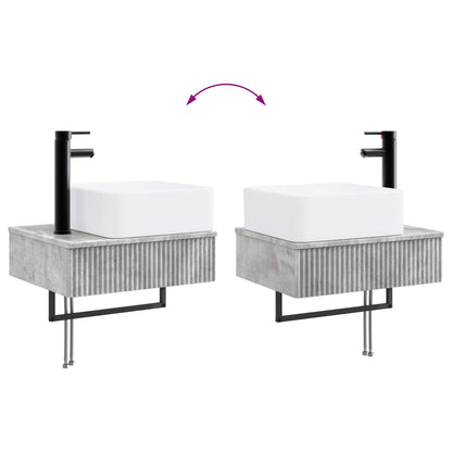 Bathroom Cabinet Set 3 pcs Concrete Grey 53 x 35 x 39 cm