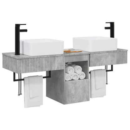 Bathroom Cabinet Set 3 pcs Concrete Grey 53 x 35 x 39 cm