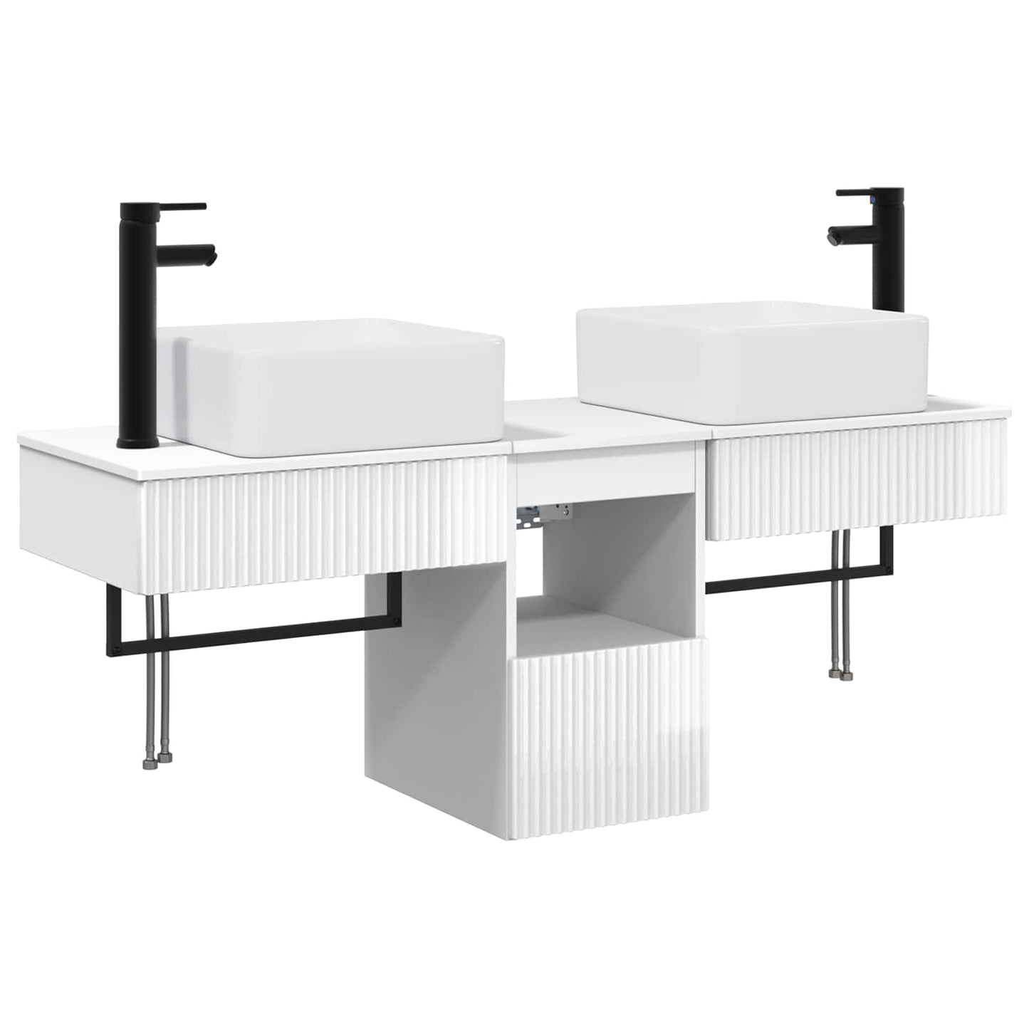 Bathroom Cabinet Set 3 pcs High Gloss White 53 x 35 x 39 cm