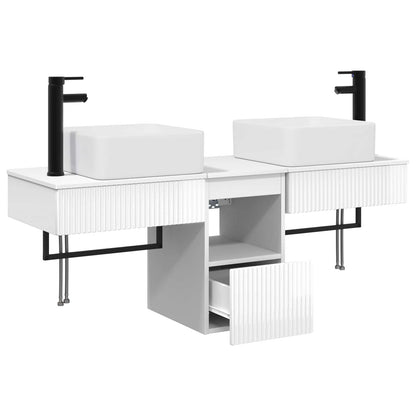 Bathroom Cabinet Set 3 pcs High Gloss White 53 x 35 x 39 cm