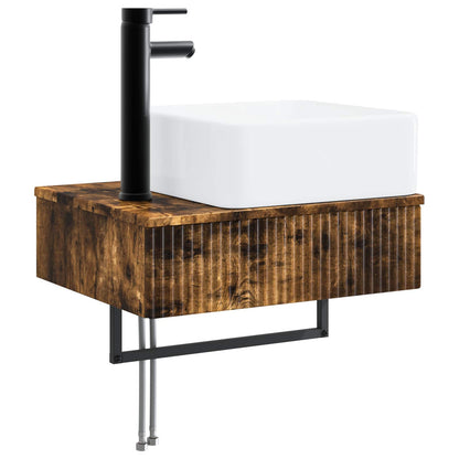 Bathroom Cabinet Set 3 pcs Smoked Oak 53 x 35 x 39 cm