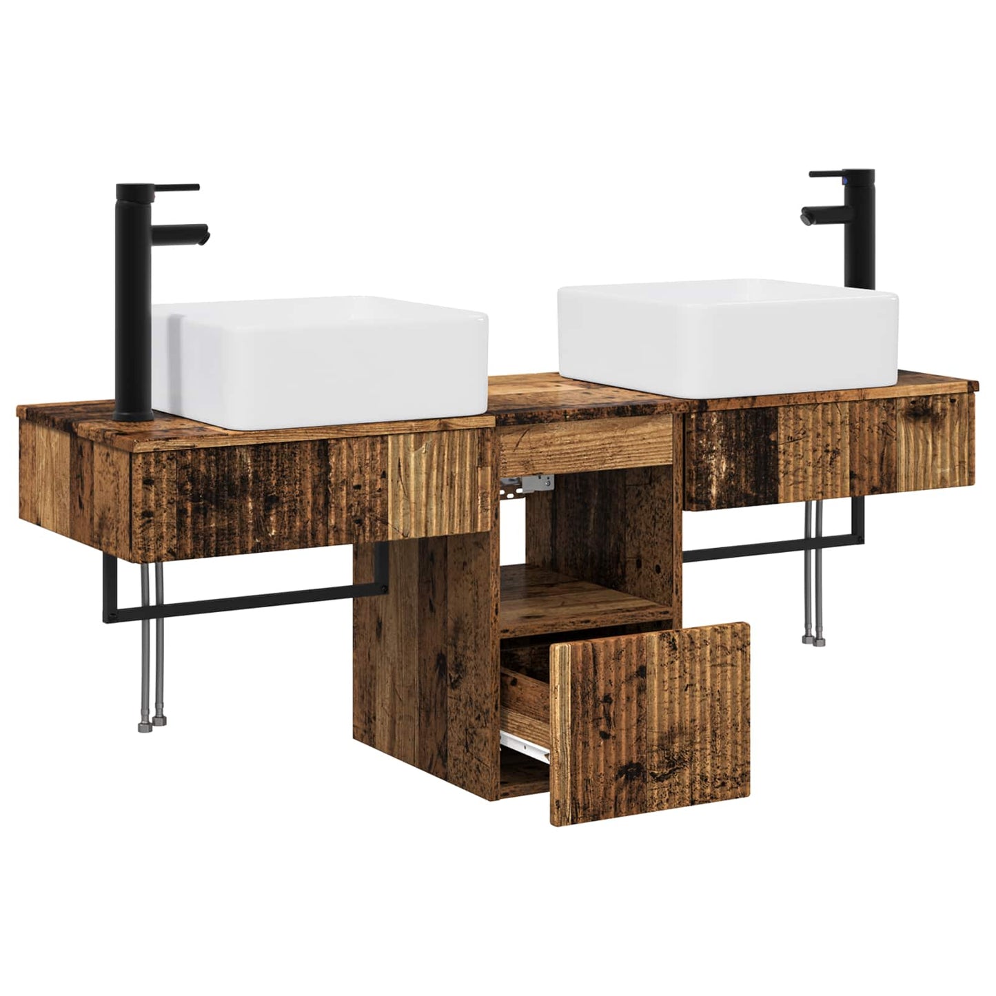 Bathroom Cabinet Set 3 pcs Old Wood 53 x 35 x 39 cm
