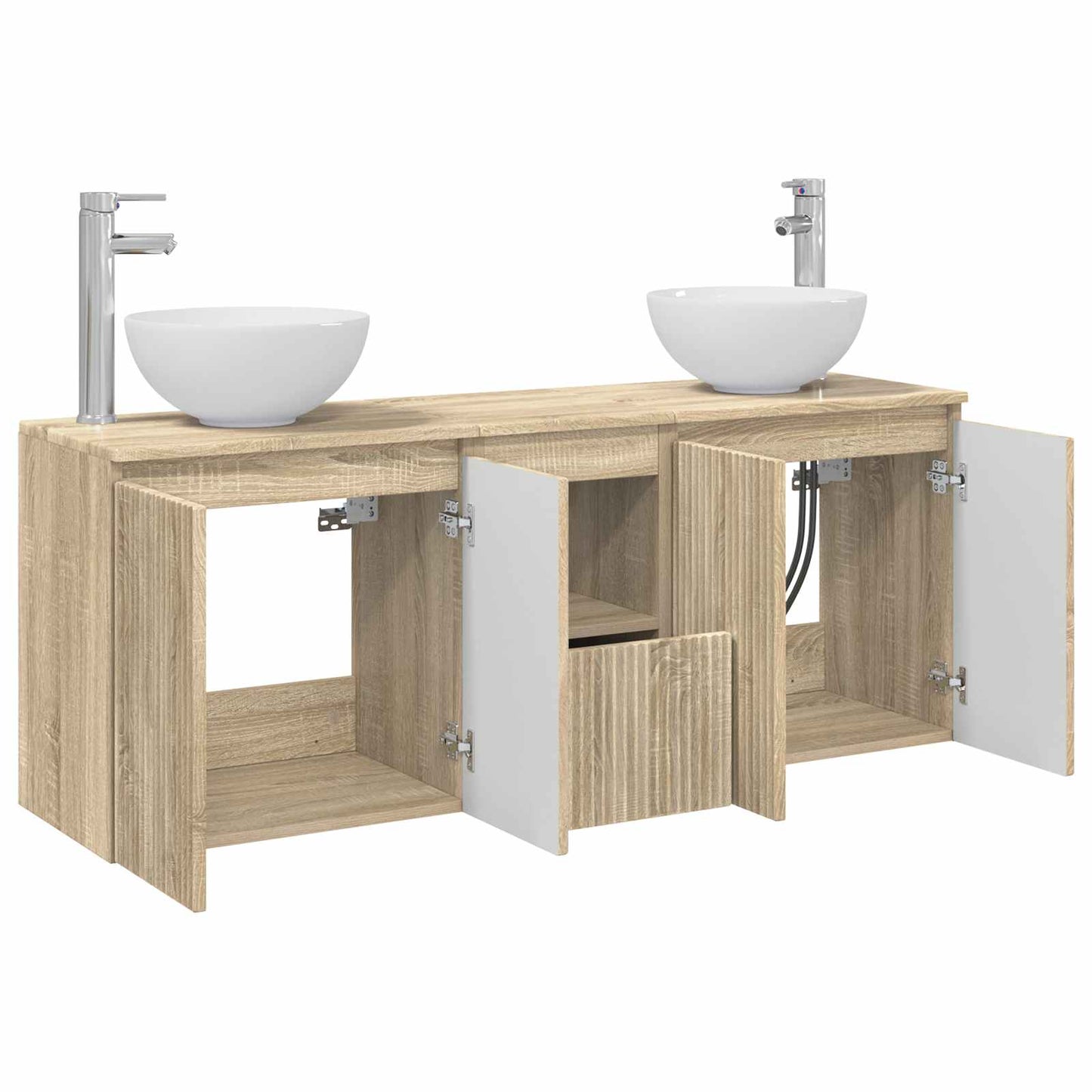 Bathroom Cabinet Set 3 pcs Sonoma Oak 49.5 x 35 x 63 cm