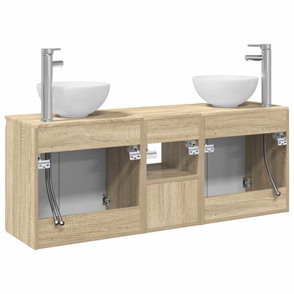 Bathroom Cabinet Set 3 pcs Sonoma Oak 49.5 x 35 x 63 cm