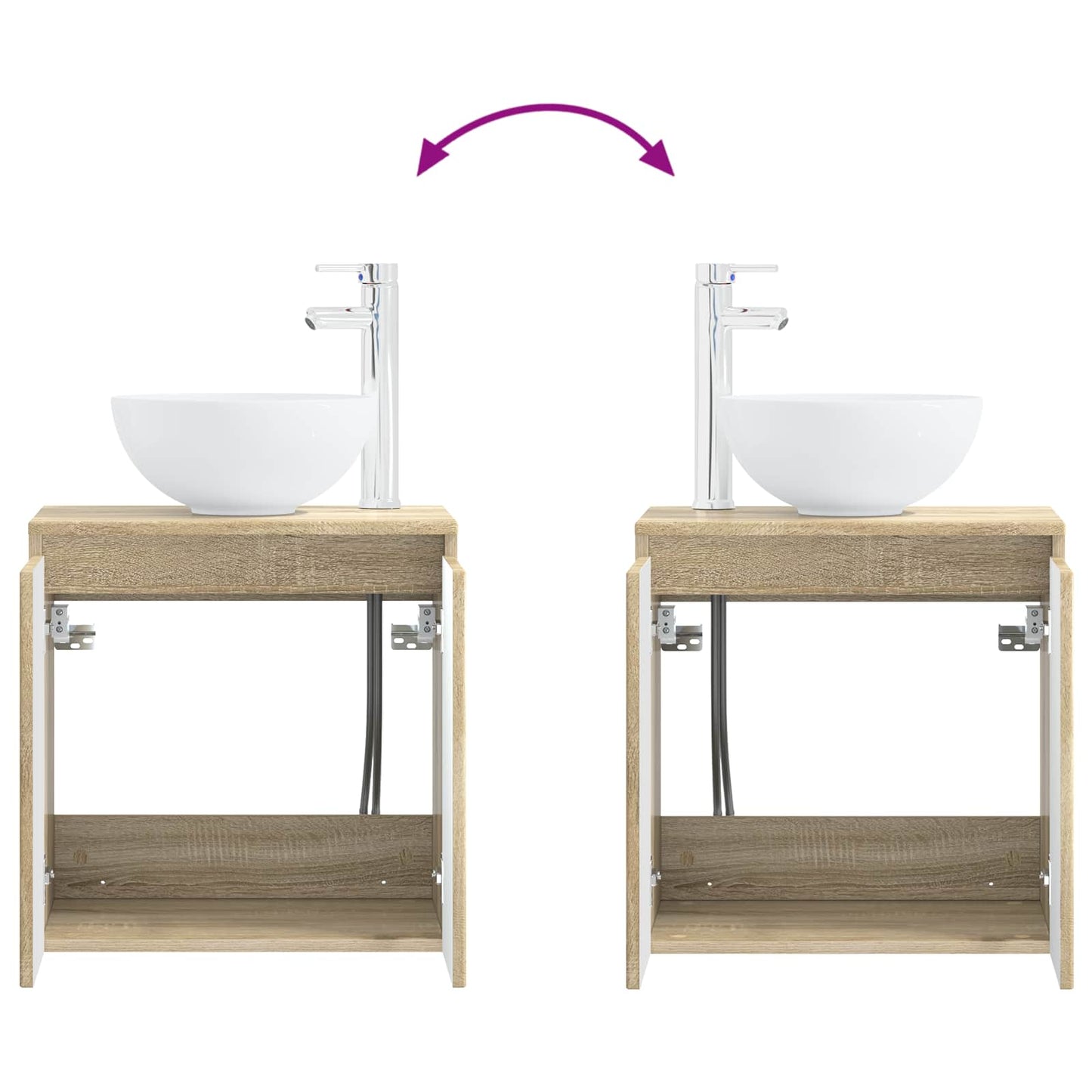 Bathroom Cabinet Set 3 pcs Sonoma Oak 49.5 x 35 x 63 cm