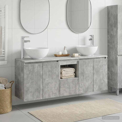 Bathroom Cabinet Set 3 pcs Concrete Grey 49.5 x 35 x 63 cm