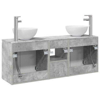 Bathroom Cabinet Set 3 pcs Concrete Grey 49.5 x 35 x 63 cm