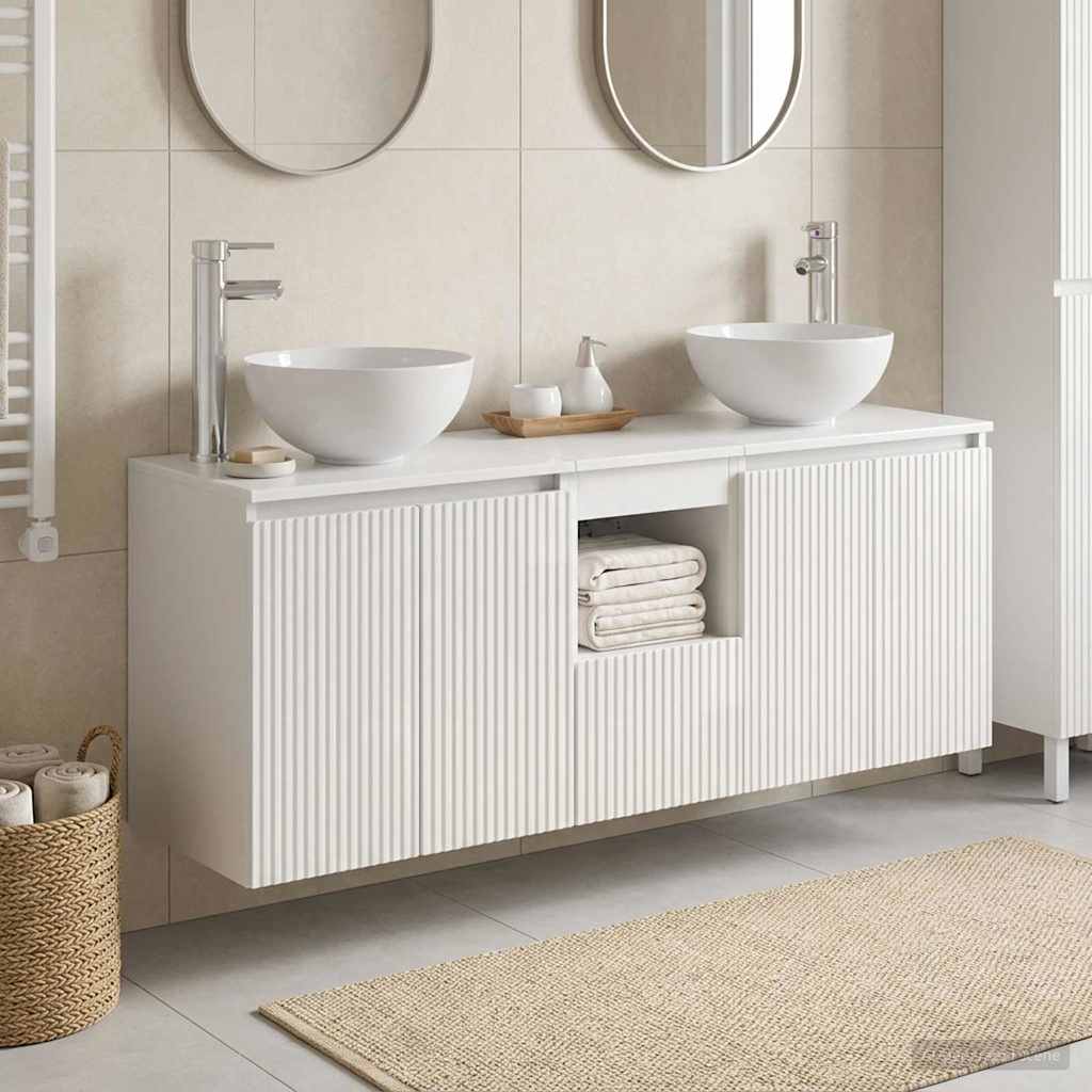 Bathroom Cabinet Set 3 pcs High Gloss White 49.5 x 35 x 63 cm