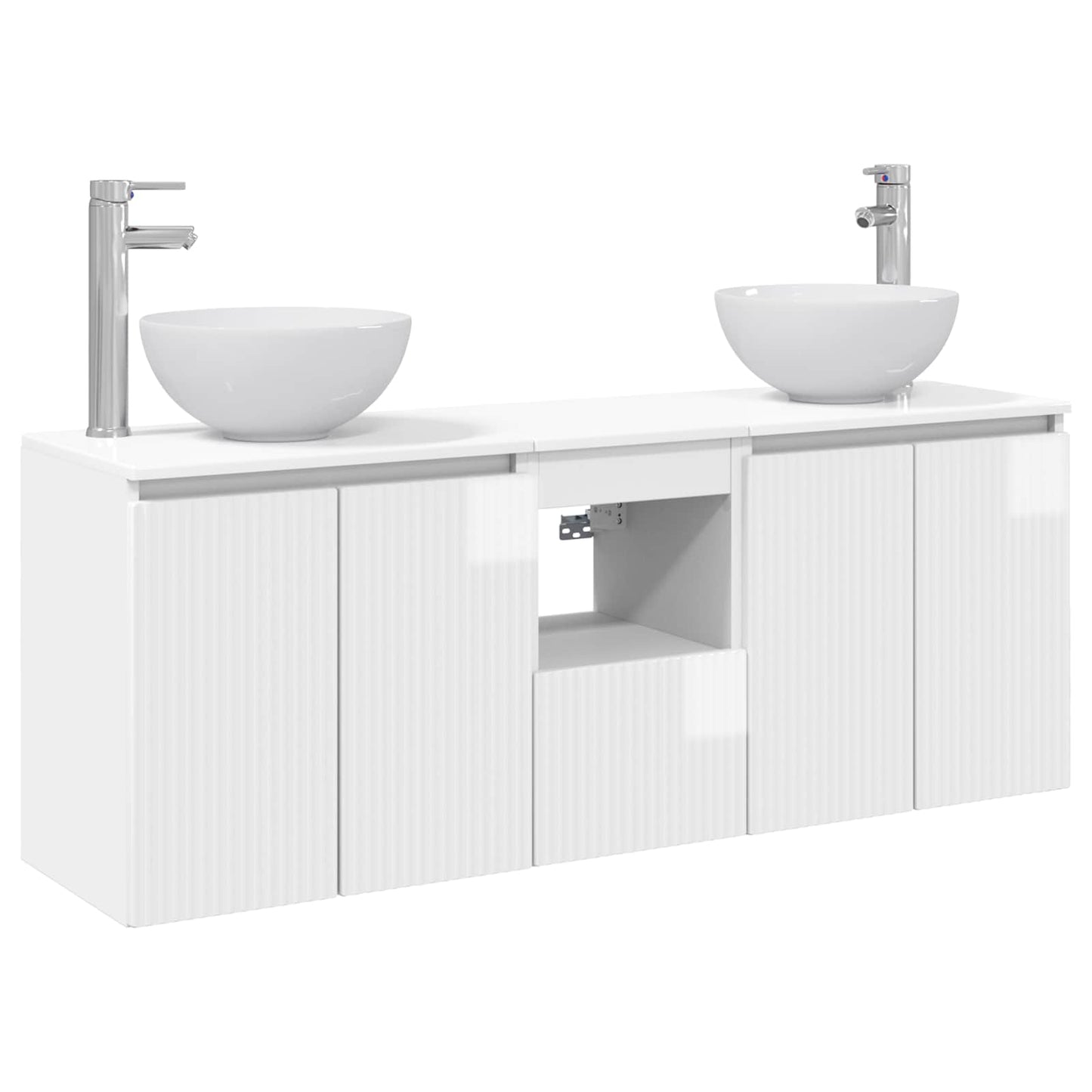 Bathroom Cabinet Set 3 pcs High Gloss White 49.5 x 35 x 63 cm