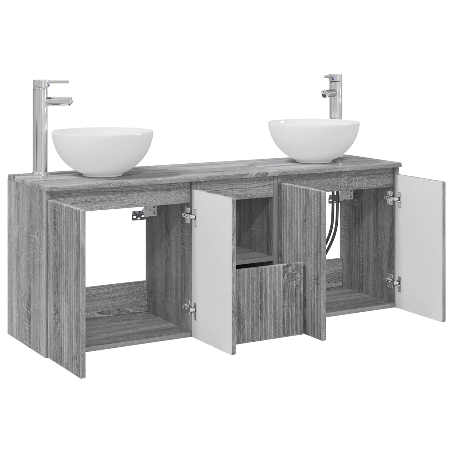 Bathroom Cabinet Set 3 pcs Grey Sonoma 49.5 x 35 x 63 cm