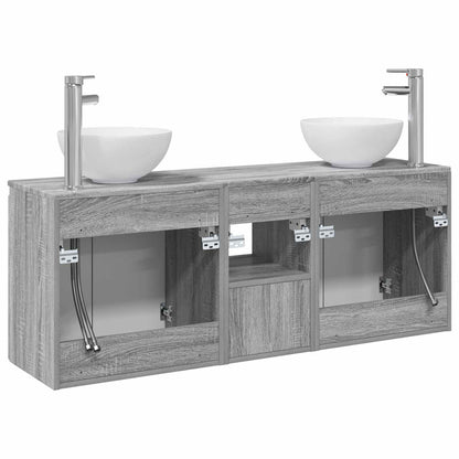 Bathroom Cabinet Set 3 pcs Grey Sonoma 49.5 x 35 x 63 cm
