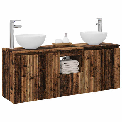 Bathroom Cabinet Set 3 pcs Old Wood 49.5 x 35 x 63 cm