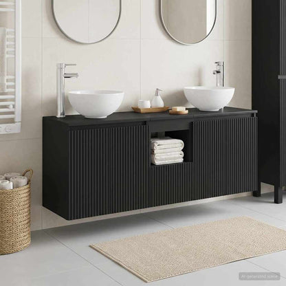 Bathroom Cabinet Set 3 pcs Black 49.5 x 41 x 64.5 cm
