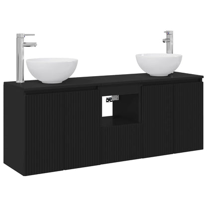 Bathroom Cabinet Set 3 pcs Black 49.5 x 41 x 64.5 cm