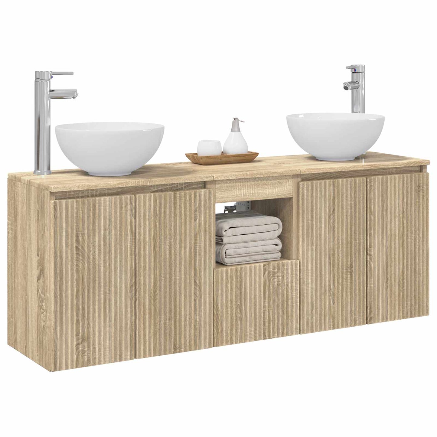 Bathroom Cabinet Set 3 pcs Sonoma Oak 49.5 x 41 x 64.5 cm