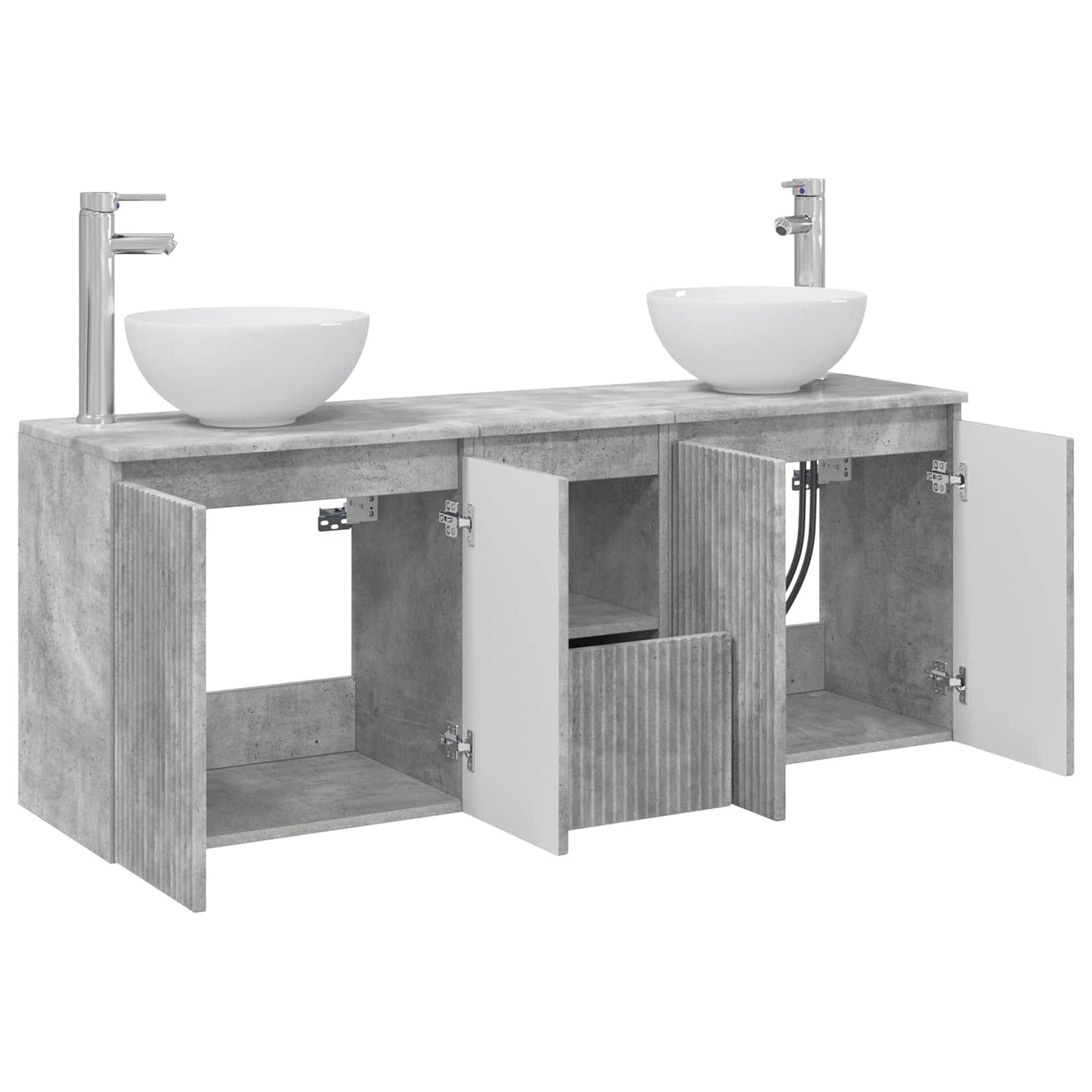 Bathroom Cabinet Set 3 pcs Concrete Grey 49.5 x 41 x 64.5 cm