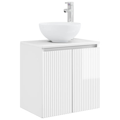 Bathroom Cabinet Set 3 pcs High Gloss White 49.5 x 41 x 64.5 cm
