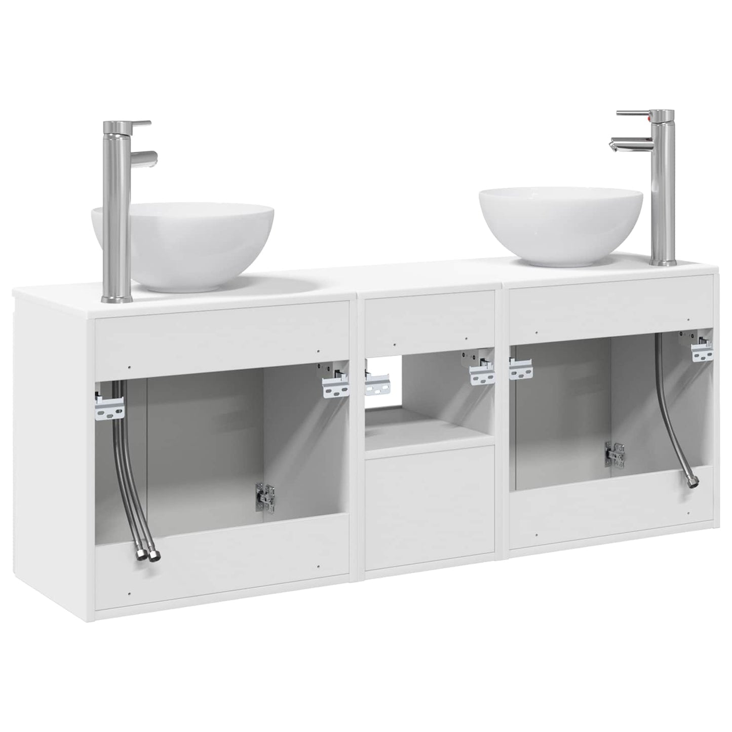 Bathroom Cabinet Set 3 pcs High Gloss White 49.5 x 41 x 64.5 cm