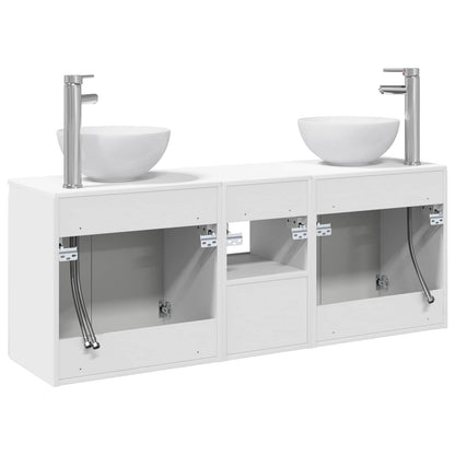 Bathroom Cabinet Set 3 pcs High Gloss White 49.5 x 41 x 64.5 cm