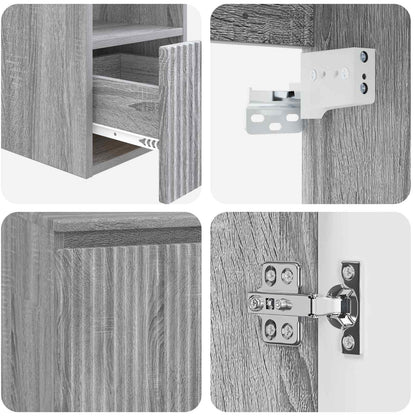 Bathroom Cabinet Set 3 pcs Grey Sonoma 49.5 x 41 x 64.5 cm