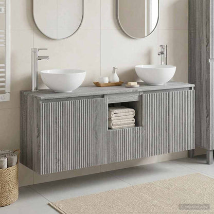 Bathroom Cabinet Set 3 pcs Grey Sonoma 49.5 x 41 x 64.5 cm