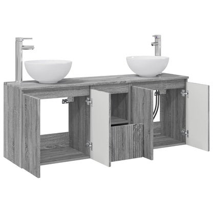 Bathroom Cabinet Set 3 pcs Grey Sonoma 49.5 x 41 x 64.5 cm