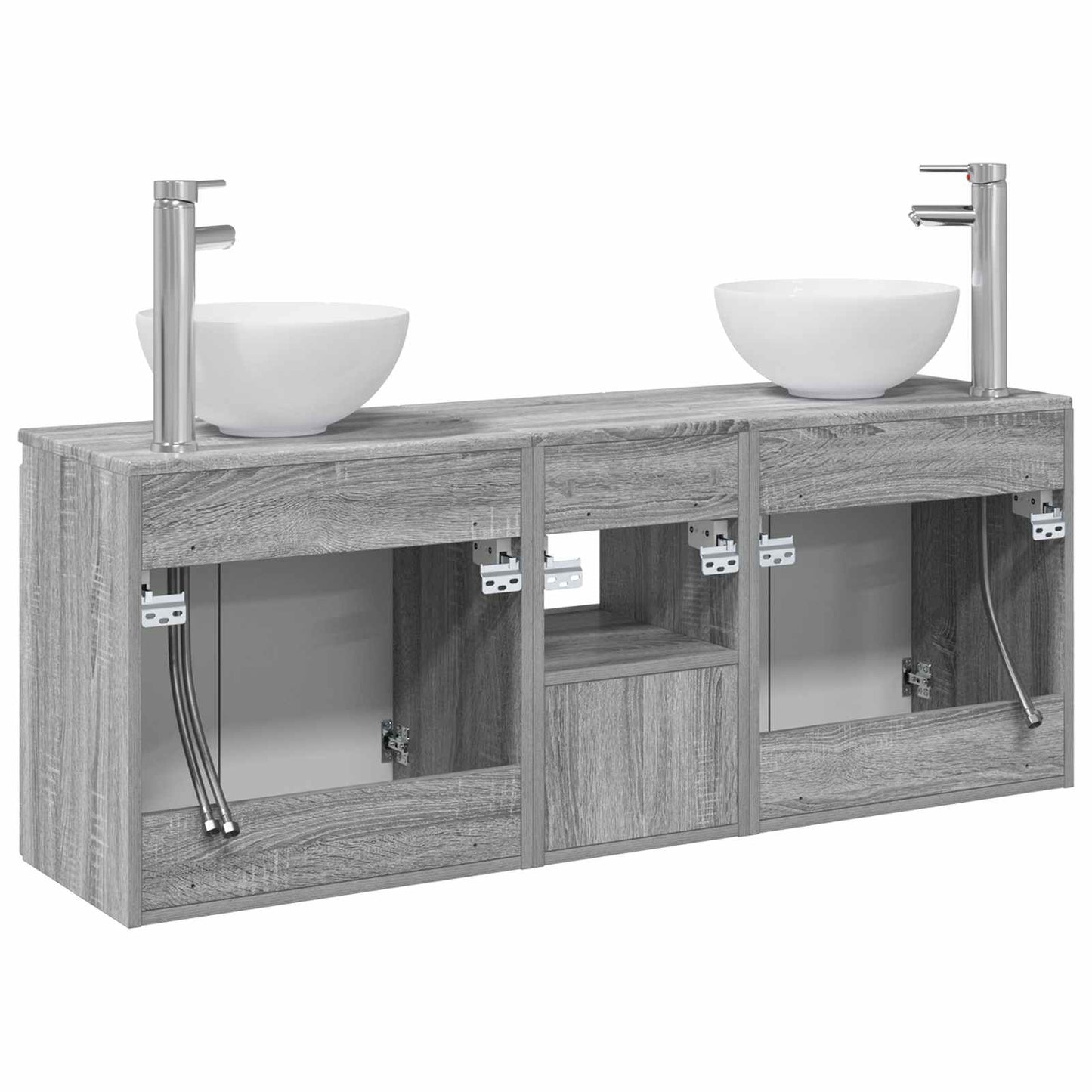 Bathroom Cabinet Set 3 pcs Grey Sonoma 49.5 x 41 x 64.5 cm