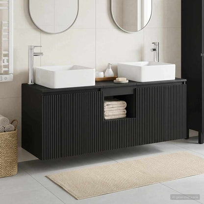Bathroom Cabinet Set 3 pcs Black 49.5 x 41 x 63 cm