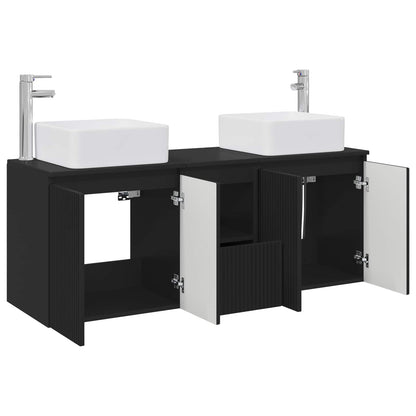 Bathroom Cabinet Set 3 pcs Black 49.5 x 41 x 63 cm