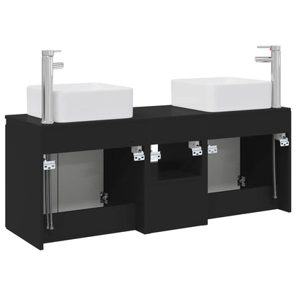 Bathroom Cabinet Set 3 pcs Black 49.5 x 41 x 63 cm