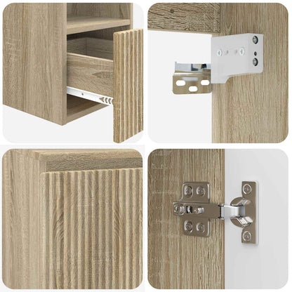 Bathroom Cabinet Set 3 pcs Sonoma Oak 49.5 x 41 x 63 cm