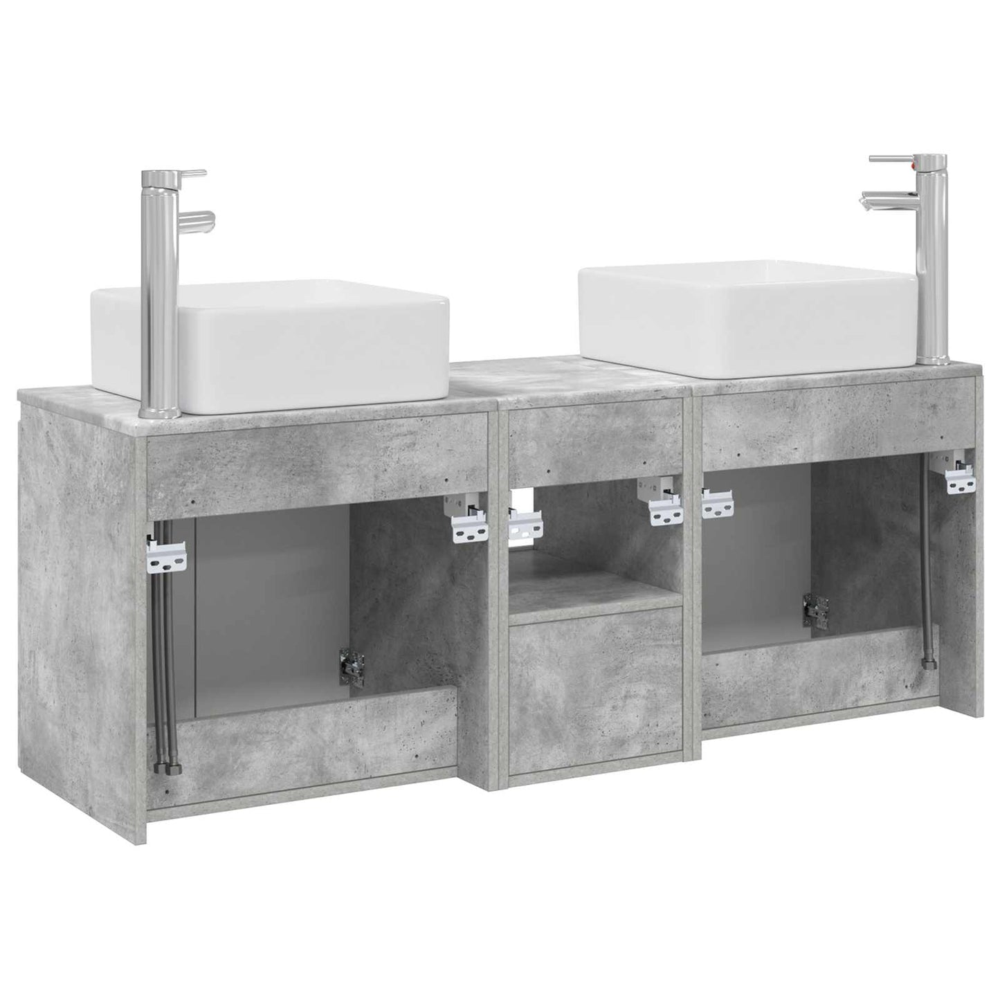 Bathroom Cabinet Set 3 pcs Concrete Grey 49.5 x 41 x 63 cm