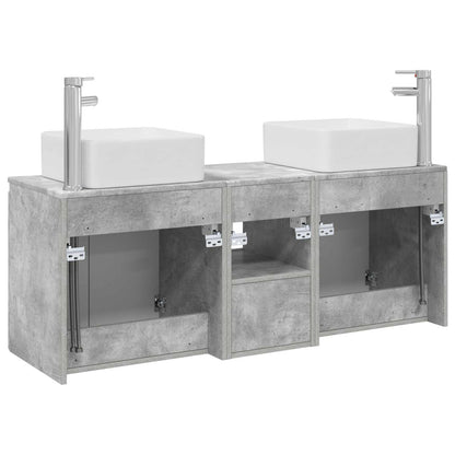 Bathroom Cabinet Set 3 pcs Concrete Grey 49.5 x 41 x 63 cm