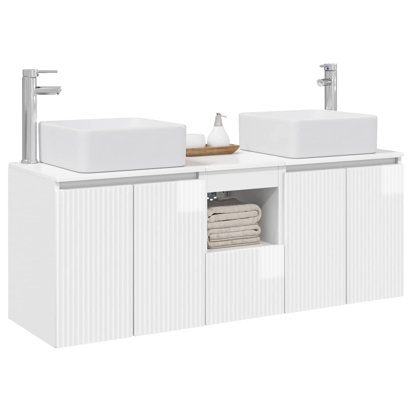 Bathroom Cabinet Set 3 pcs High Gloss White 49.5 x 41 x 63 cm