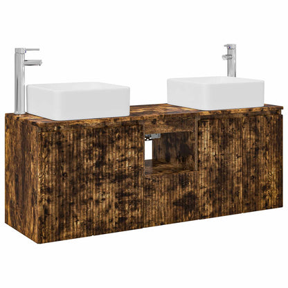 Bathroom Cabinet Set 3 pcs Smoked Oak 49.5 x 41 x 63 cm