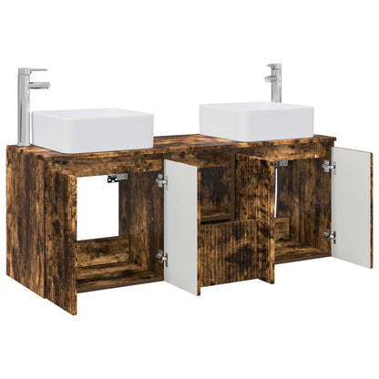 Bathroom Cabinet Set 3 pcs Smoked Oak 49.5 x 41 x 63 cm