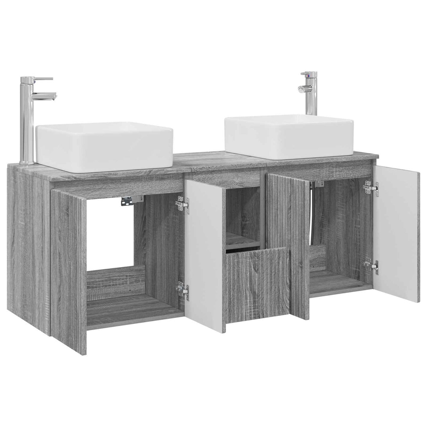 Bathroom Cabinet Set 3 pcs Grey Sonoma 49.5 x 41 x 63 cm