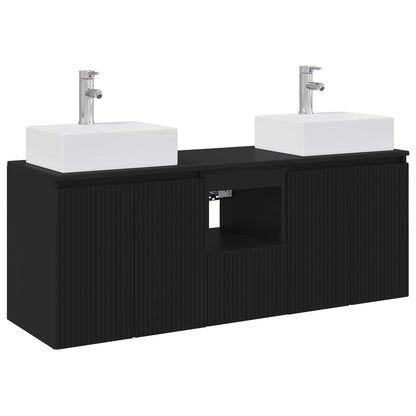 Bathroom Cabinet Set 3 pcs Black 49.5 x 41 x 62.5 cm
