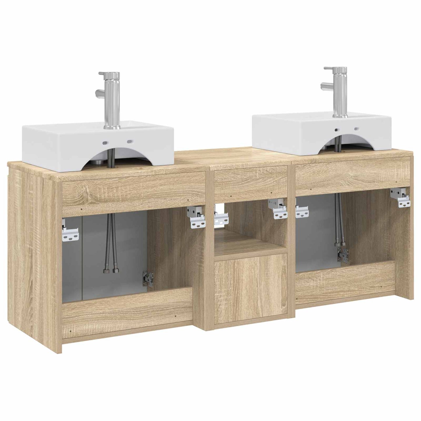 Bathroom Cabinet Set 3 pcs Sonoma Oak 49.5 x 41 x 62.5 cm