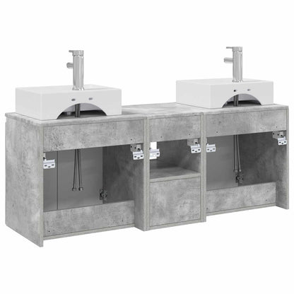 Bathroom Cabinet Set 3 pcs Concrete Grey 49.5 x 41 x 62.5 cm