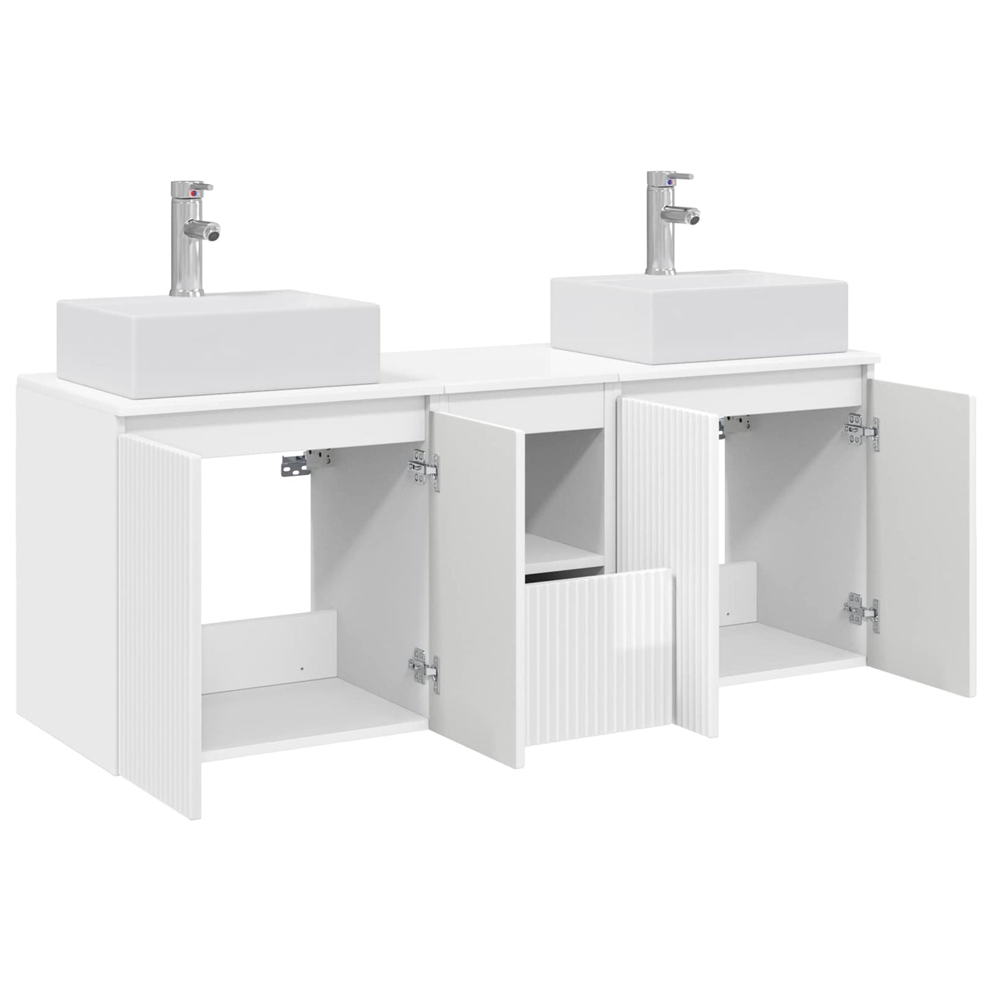 Bathroom Cabinet Set 3 pcs High Gloss White 49.5 x 41 x 62.5 cm