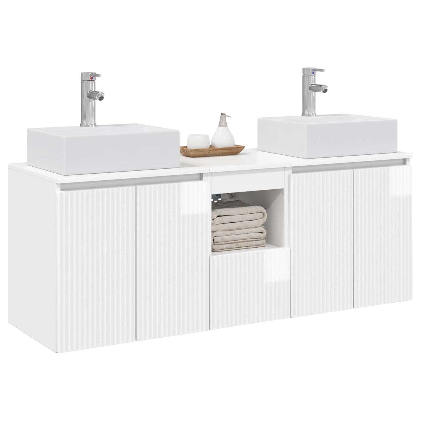 Bathroom Cabinet Set 3 pcs High Gloss White 49.5 x 41 x 62.5 cm