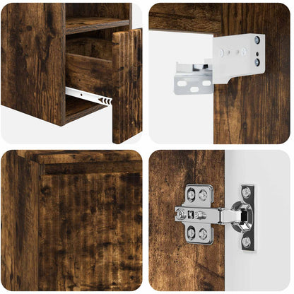 Bathroom Cabinet Set 3 pcs Smoked Oak 49.5 x 41 x 62.5 cm