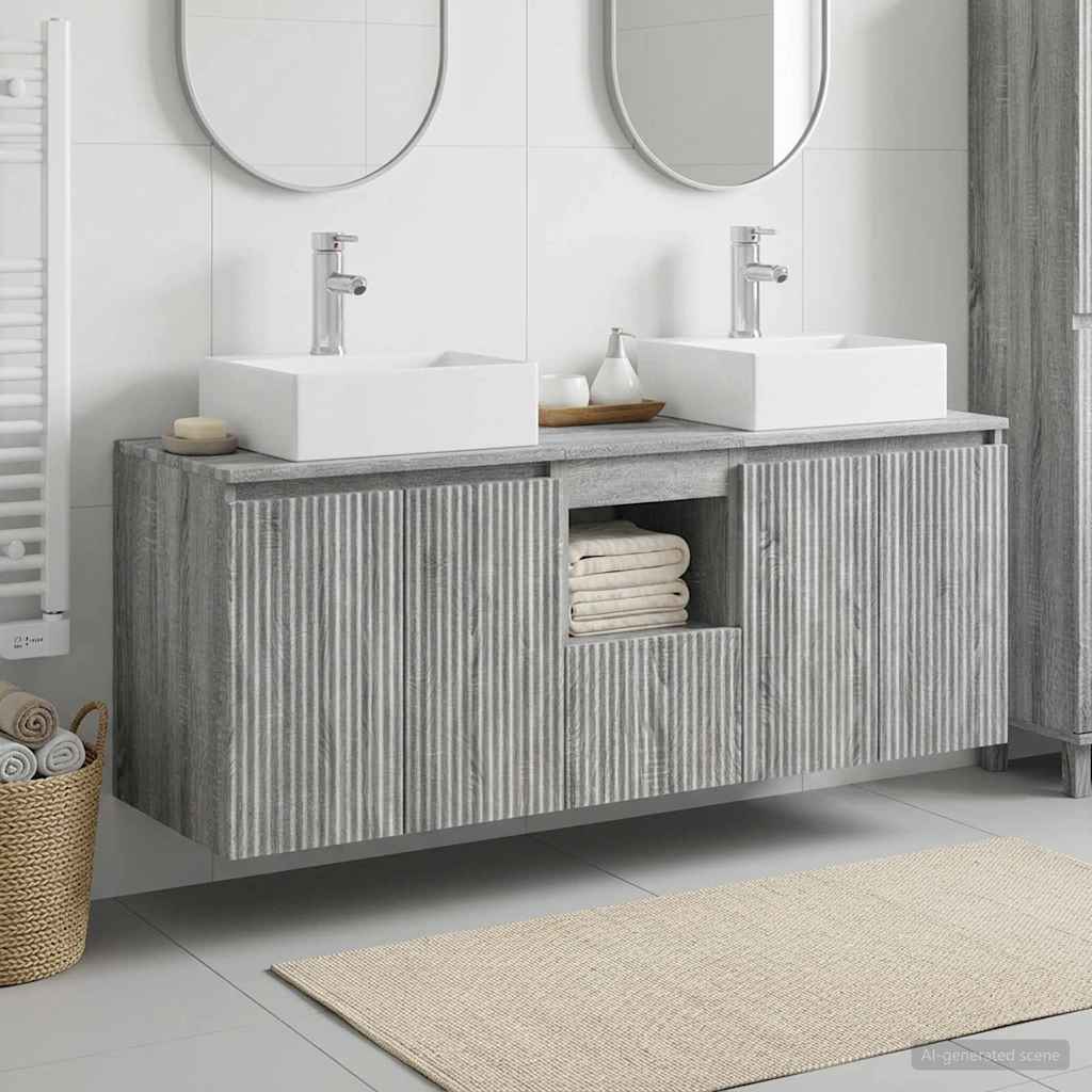 Bathroom Cabinet Set 3 pcs Grey Sonoma 49.5 x 41 x 62.5 cm